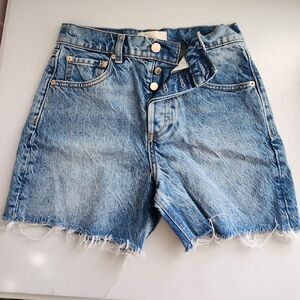 Triarchy Classic Blue Frayed Hem Jean Shorts Size 24